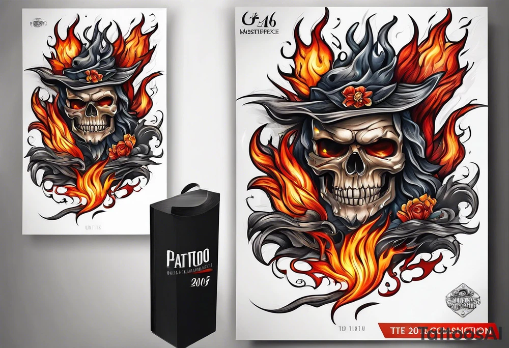 ground on fire tattoo idea