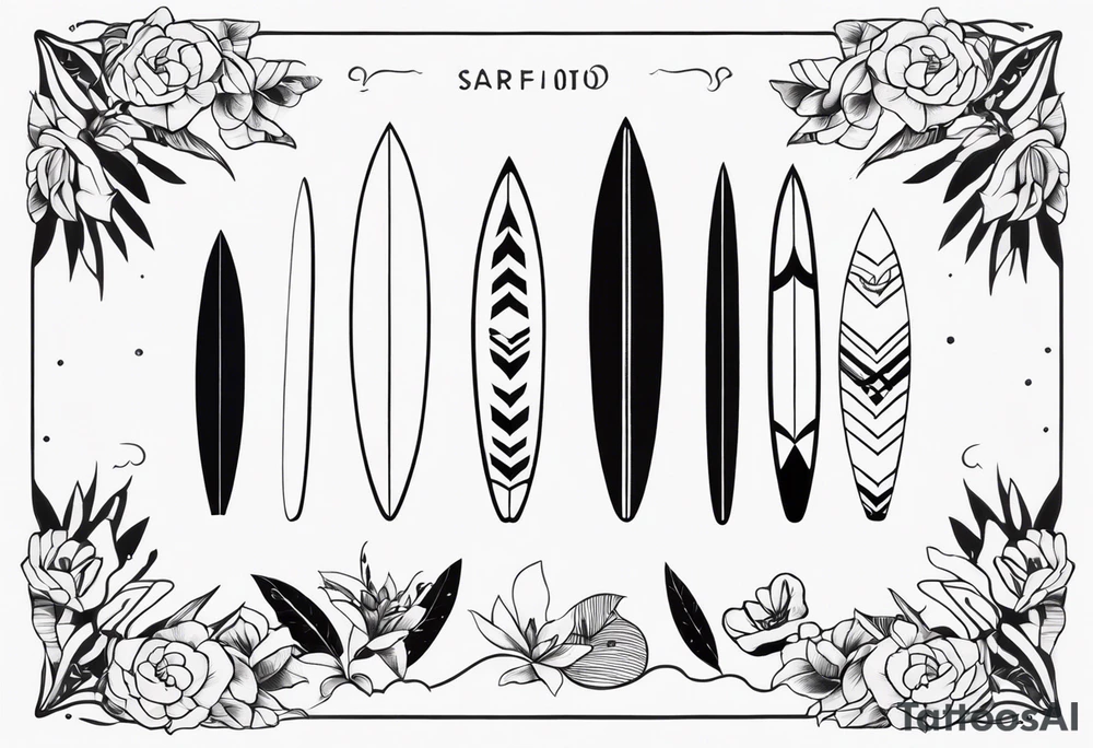 Surfboard tattoo idea
