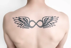 Infinity Loop made of wings white background tattoo idea
