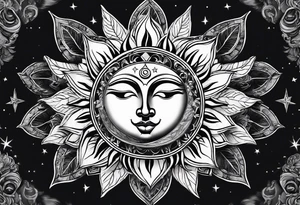 sun and moon tattoo idea
