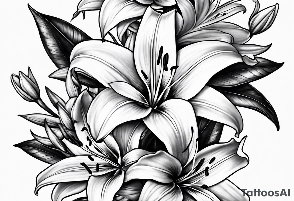 Bestfriends lillies and lilac tattoo idea