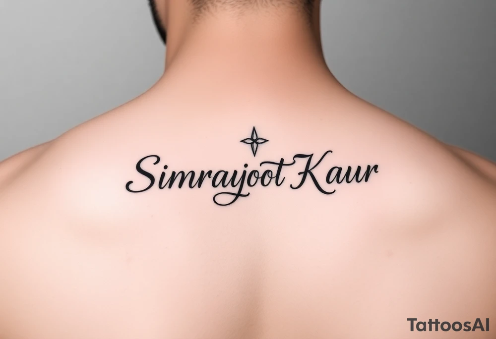 A tatto of my sister name as simranjot kaur in punjabi as a best way tattoo idea