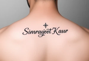 A tatto of my sister name as simranjot kaur in punjabi as a best way tattoo idea