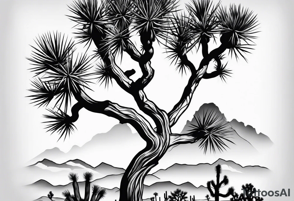 Tall Joshua tree tattoo idea