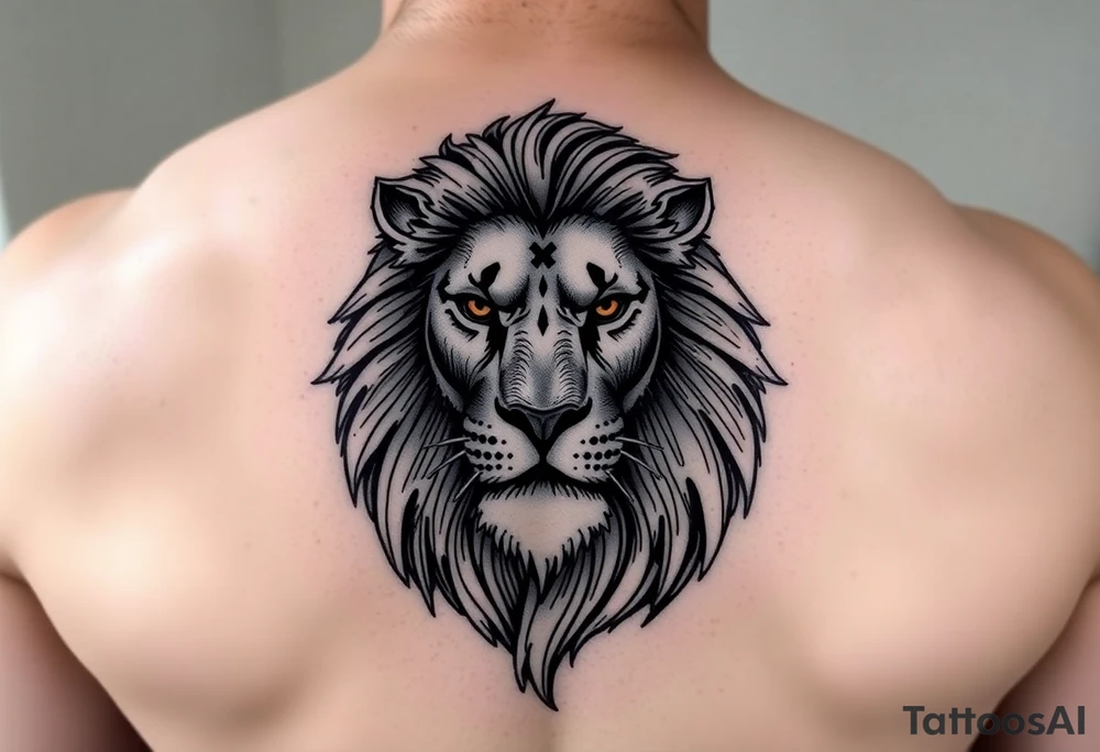 powerful majestic lion tattoo idea