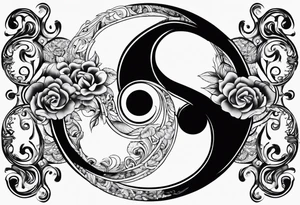 infinity symbol mixed with ying yang symbol tattoo idea
