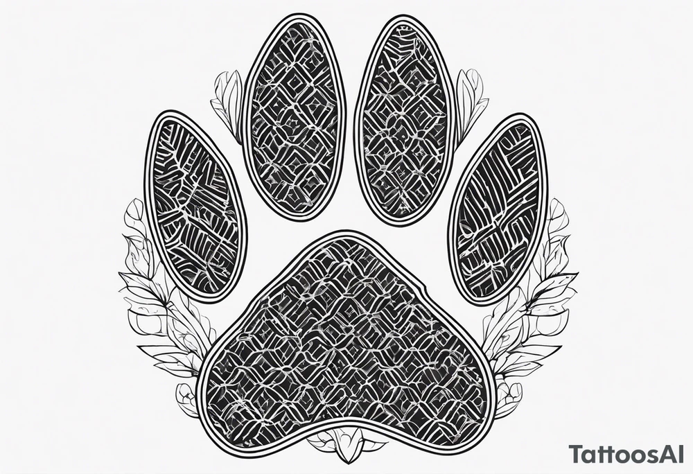Dogs paw print with jaxy writing tattoo idea
