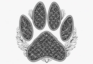 Dogs paw print with jaxy writing tattoo idea
