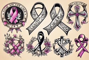 Cancer awareness ribbon tattoo idea