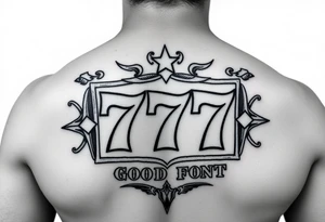 Western jackpot 777 slot with good font tattoo idea