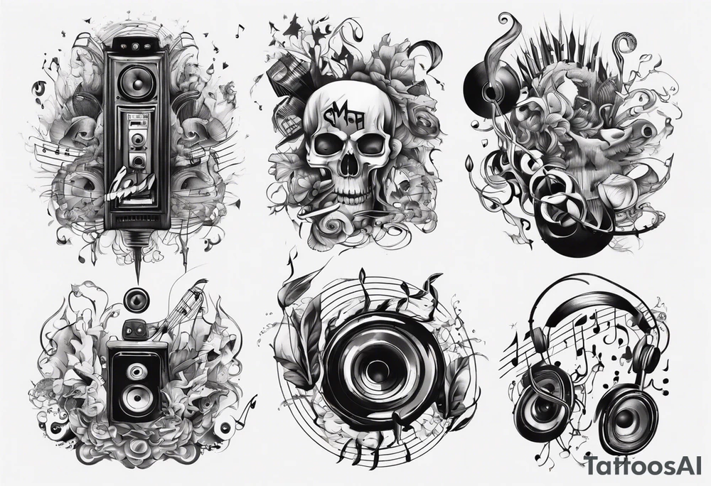 music sound tattoo idea