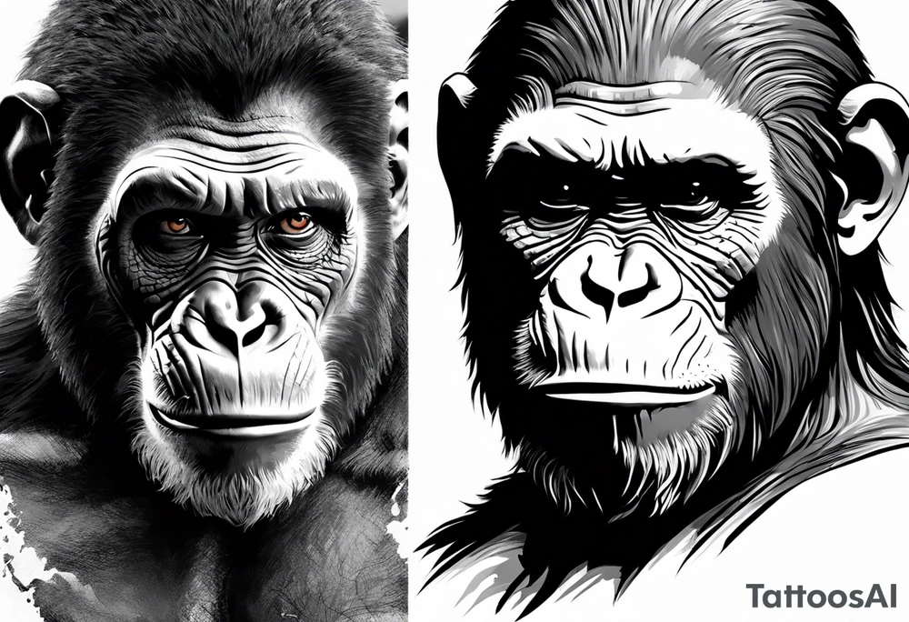 Caesar from the movie planet of the apes tattoo idea