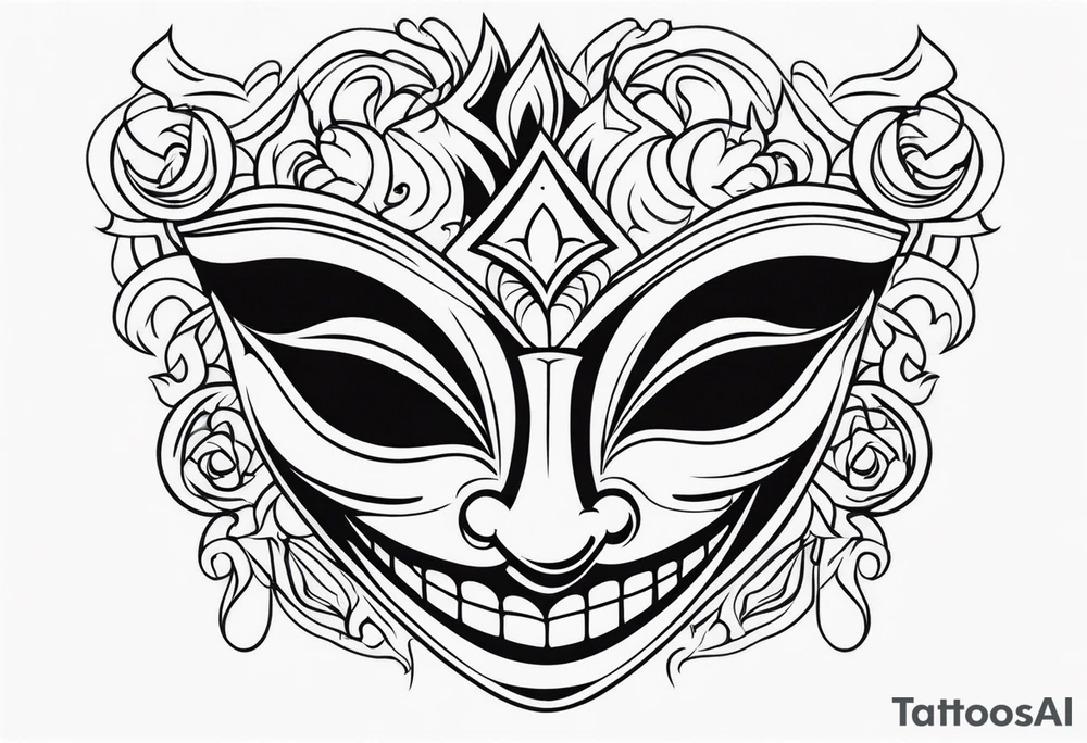 Gothic Laughing mask tattoo idea