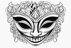 Gothic Laughing mask tattoo idea