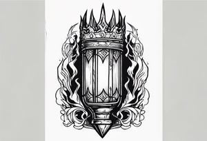 a knight's gauntlet holding a torch tattoo idea