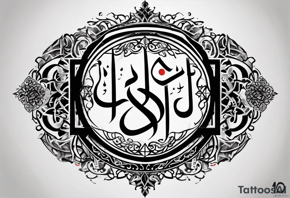 Arabic calligraphy in a straight sentence tattoo idea