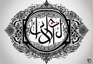 Arabic calligraphy in a straight sentence tattoo idea