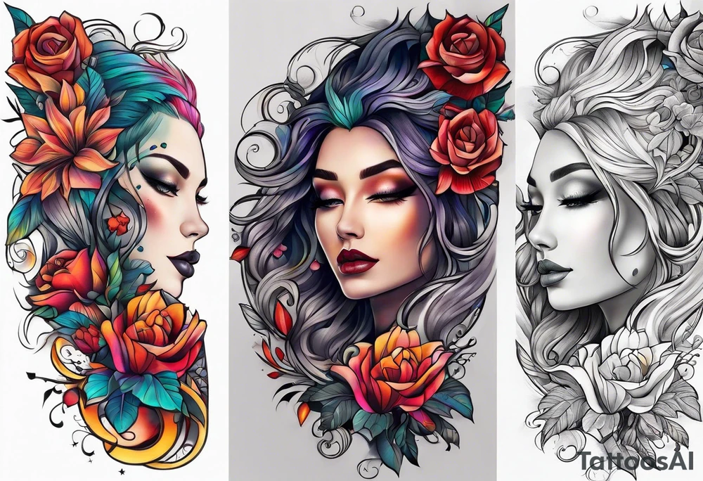 Half sleeve upper arm tattoo idea