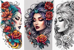 Half sleeve upper arm tattoo idea