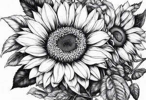 Tournesol,  Fleur roses , Caméra, vague , palmier tattoo idea
