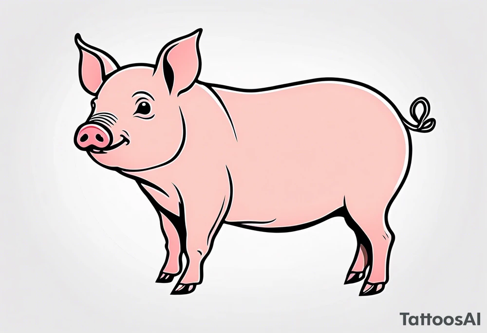 very cute piglet.
outline only tattoo idea