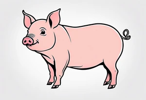 very cute piglet.
outline only tattoo idea