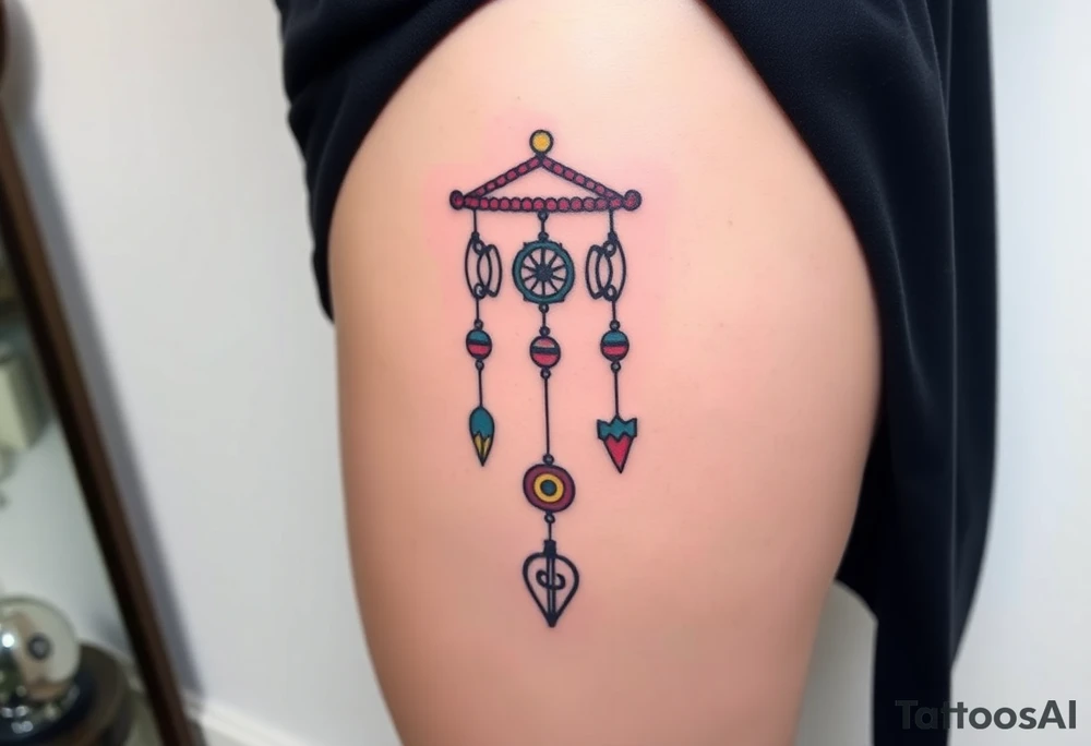 wind chimes tattoo idea