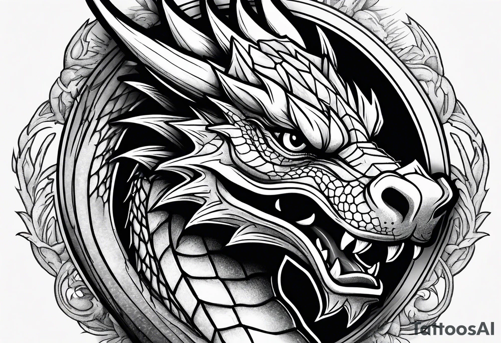 Gym dragon logo tattoo idea