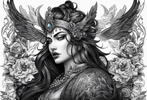 Hades with blue shadowns tattoo idea