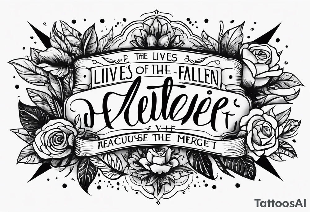 the lives of the fallen have meaning because we the living refuse to forget them tattoo idea