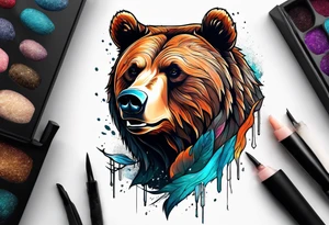 Climbing grizzly bear tattoo tattoo idea
