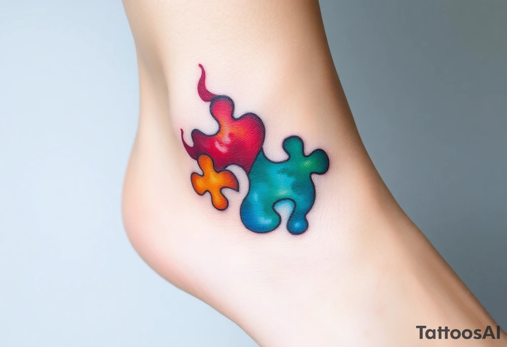 autism puzzle piece tattoo idea
