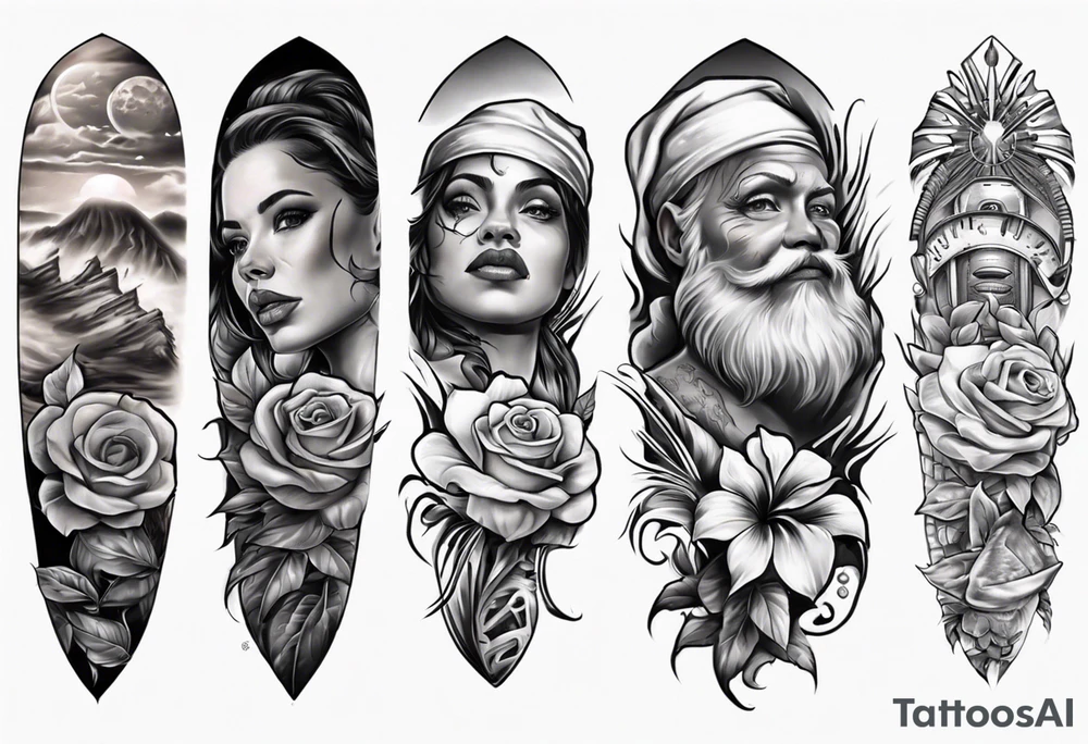 Metapan, Santa Ana El Salvador theme half sleeve forearm tattoo idea