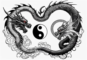 Dragon Yin Yang tattoo idea