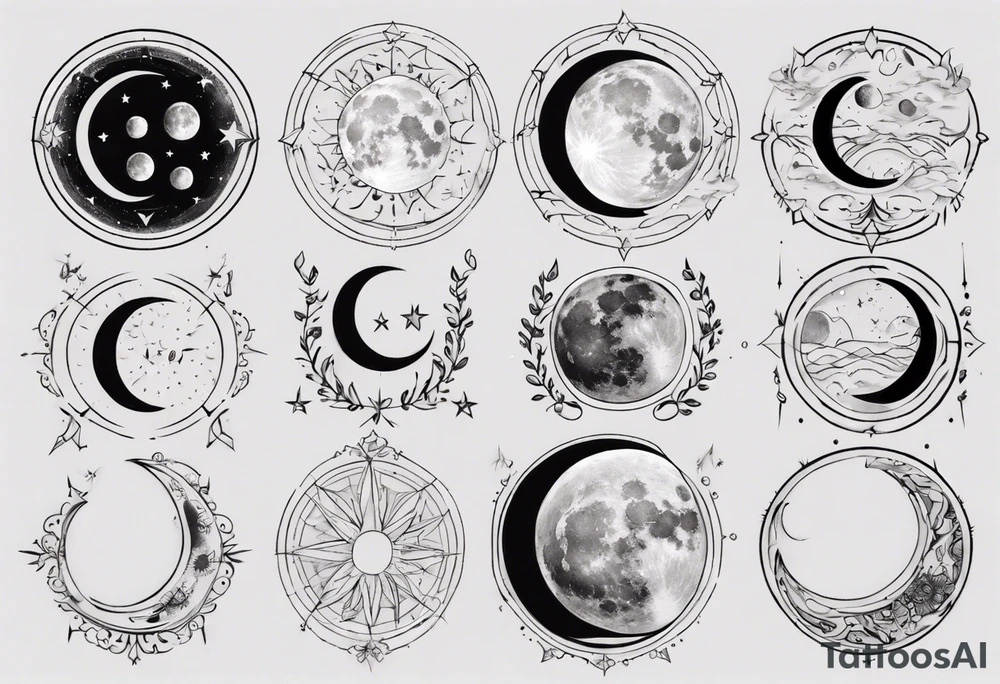 moon phases tattoo idea