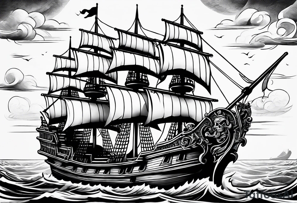 Pirate ship tattoo idea