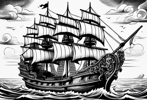 Pirate ship tattoo idea