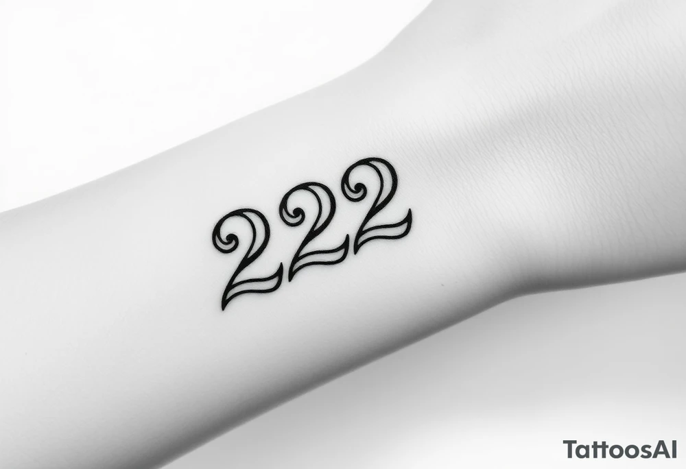 Number 222 tattoo idea