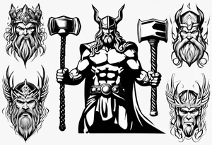 God Thor with a hammer tattoo idea