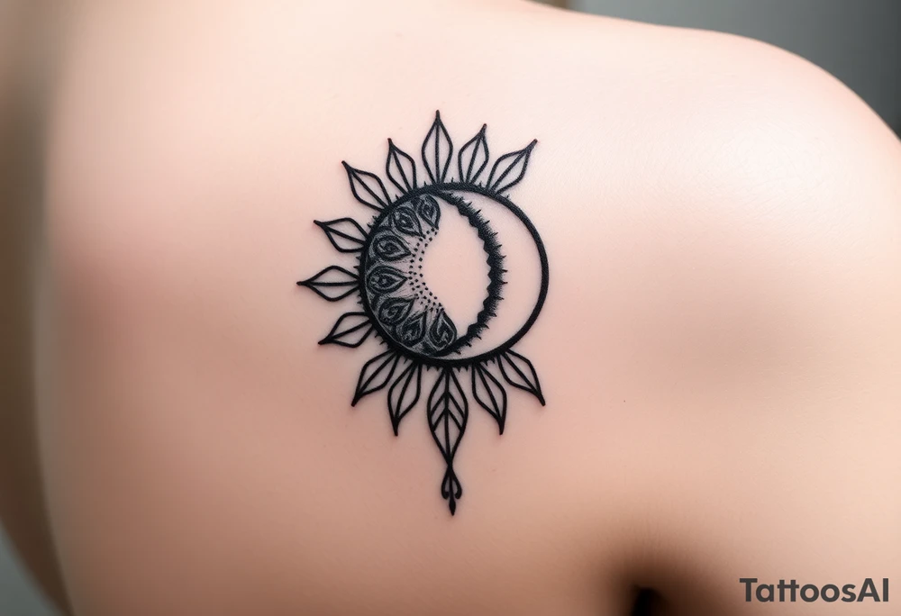 The sun and the moon cascading tattoo idea