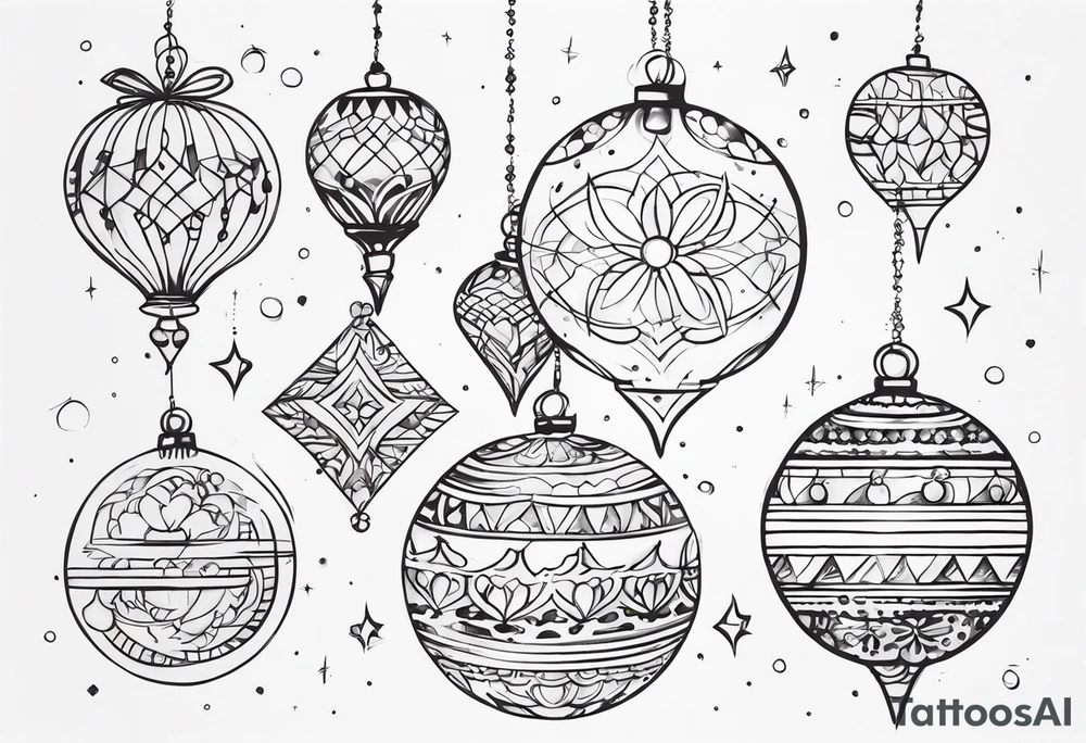 Sparkling Ornaments tattoo idea