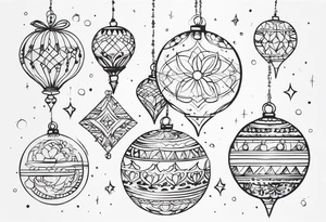 Sparkling Ornaments tattoo idea