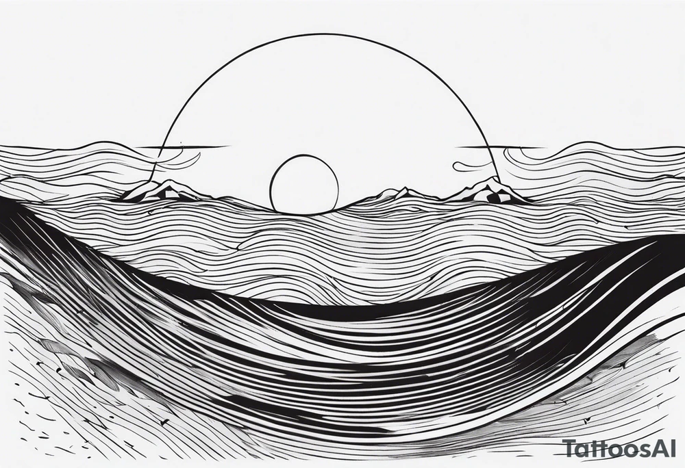 Half sun with water at the bottom tattoo idea