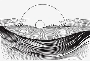 Half sun with water at the bottom tattoo idea