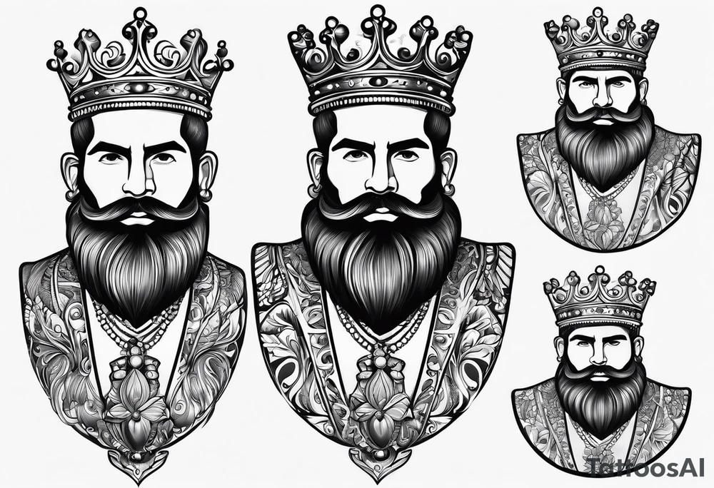 Costa with a small crown on top of Costa tattoo idea