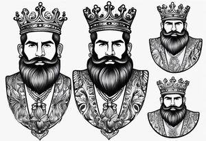 Costa with a small crown on top of Costa tattoo idea