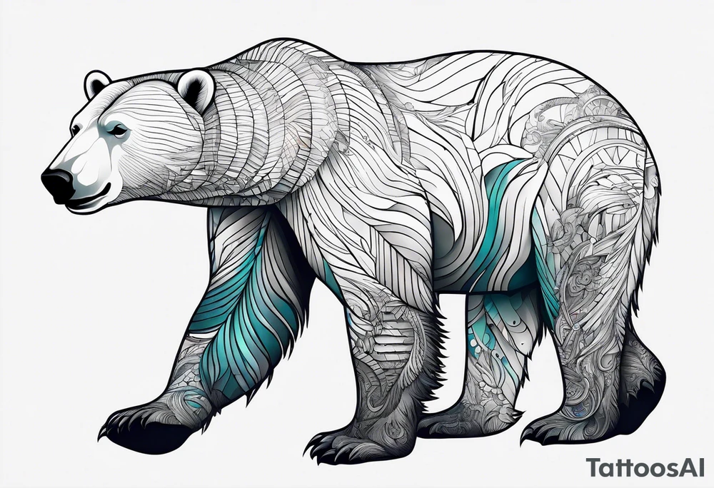 Polar bear in a minimalist but masculine 
 way tattoo idea