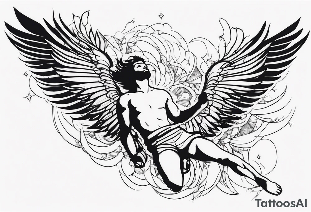 Icarus falling tattoo idea