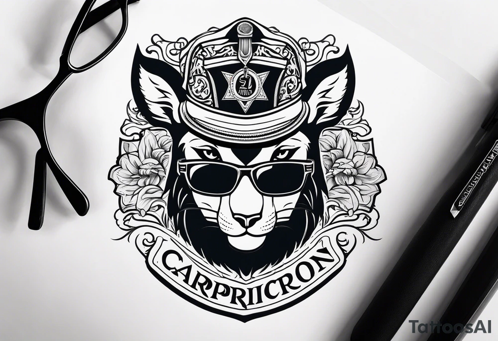 capricorn sunglasses Officer tattoo idea