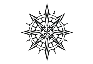 Double layered compass rose tattoo idea